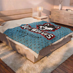 Personalized Hockey Velveteen Blanket — Custom Team Logo, Player Name & Number