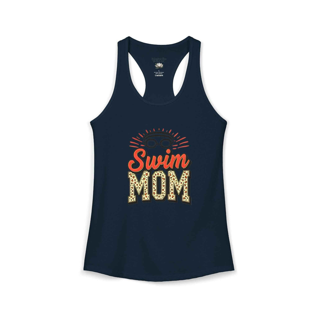 Swim Mom Racerback Tank – Personalized Name & Number Option