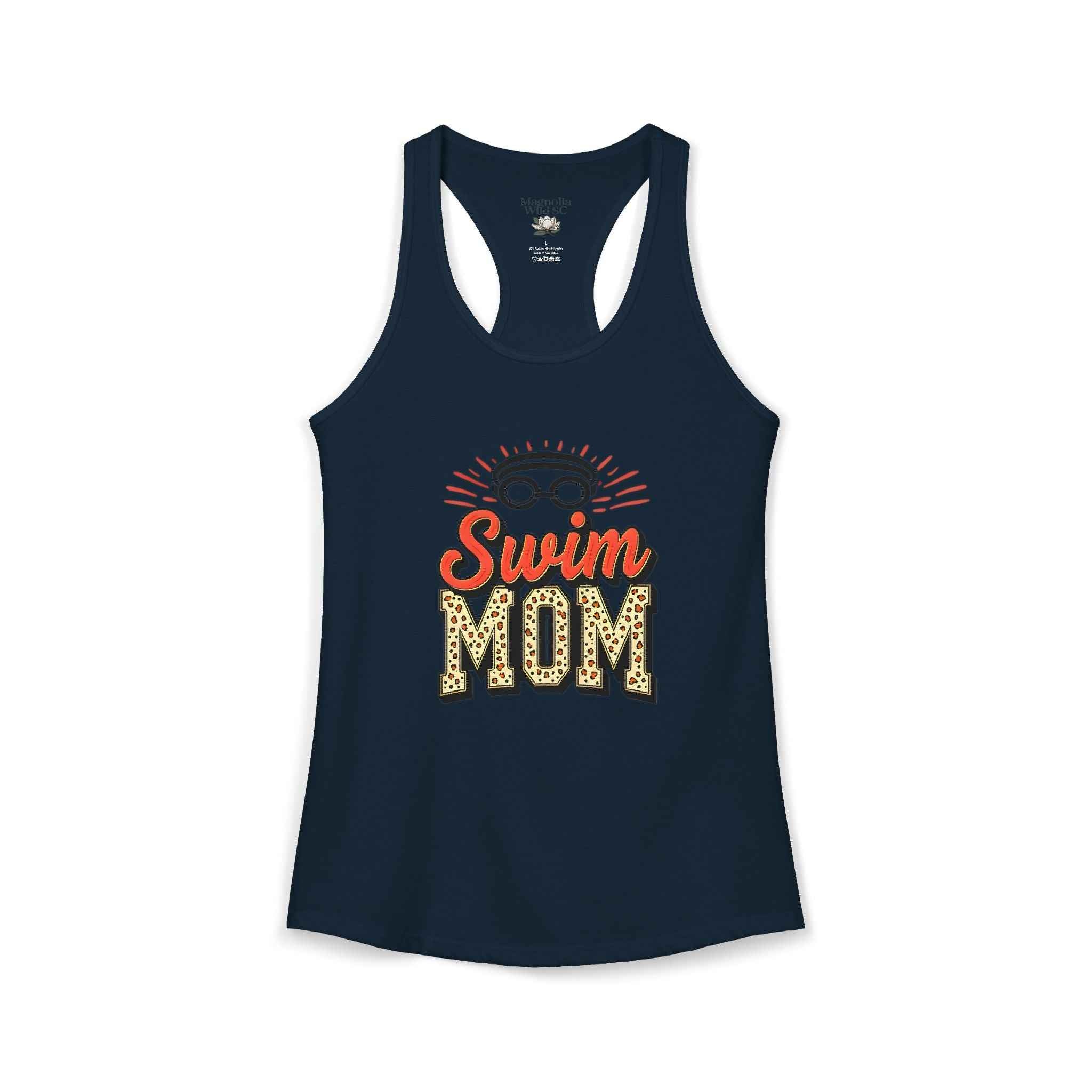 Swim Mom Racerback Tank – Personalized Name & Number Option