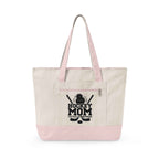 Personalized Hockey Mom Canvas Tote — Messy Bun, Big Energy, Full Gear