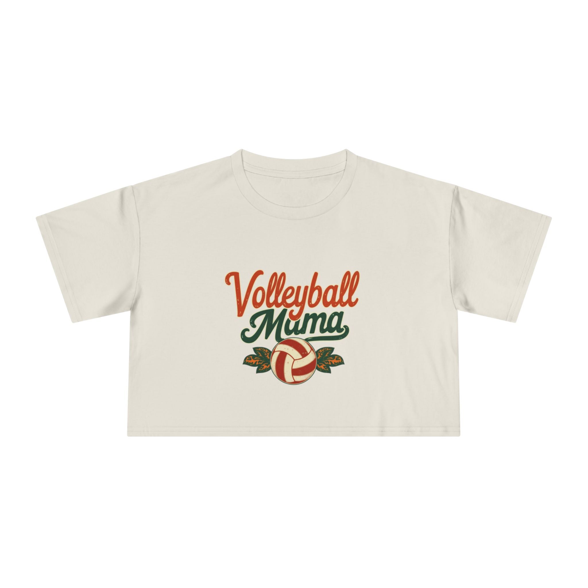 Volleyball Mama Crop Tee | Retro Volleyball Graphic, Mom Sports Top - Magnolia Wild SC