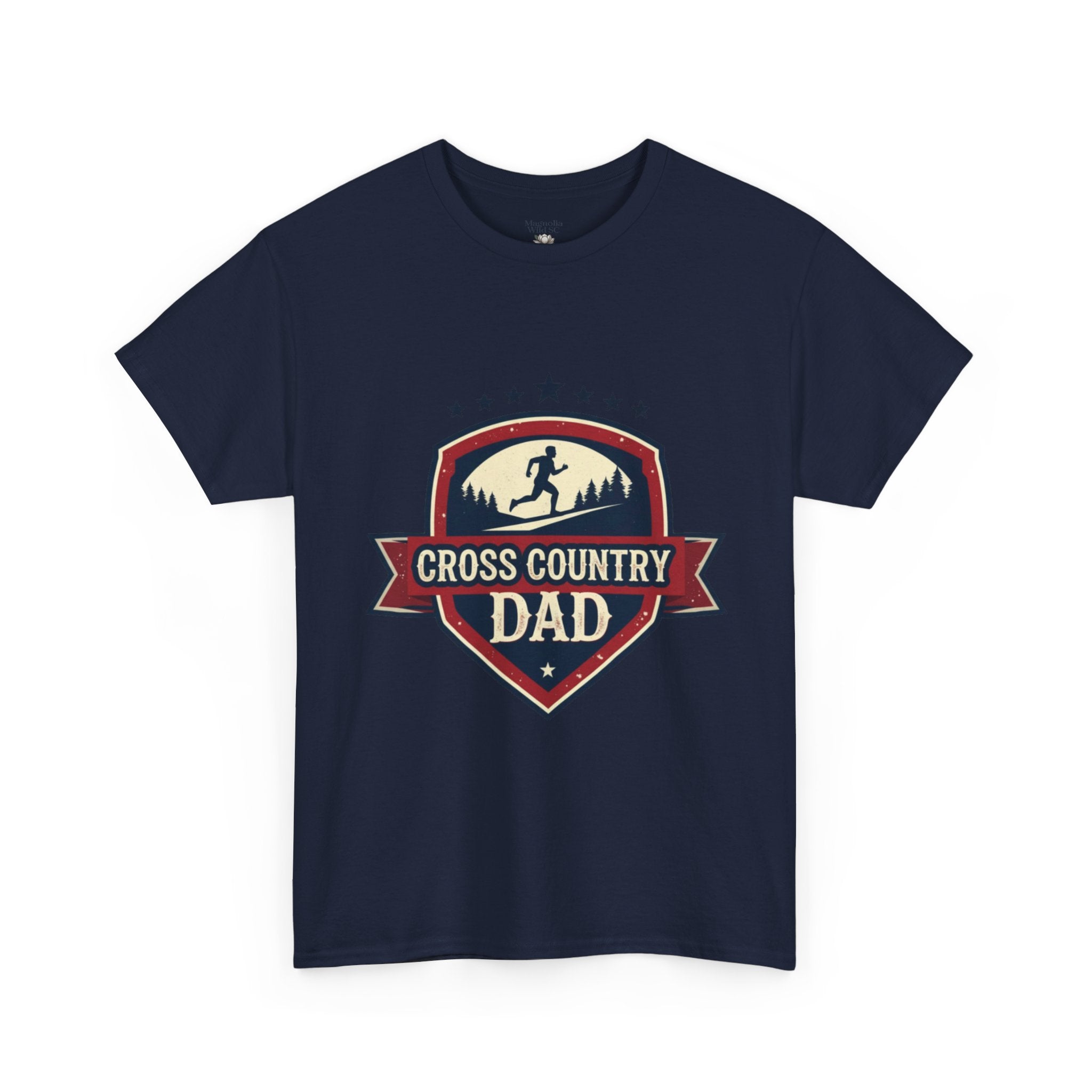 Retro Badge Style: The Vintage Cross Country Dad Shield Tee - Magnolia Wild SC