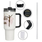 Elegant Watercolor Gymnastics Mom 40oz Tumbler with Handle and Straw - Magnolia Wild SC