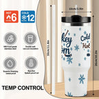 Hockey Mom "Cold Rinks & Hot Coffee" 40oz Insulated Tumbler with Handle and Straw - Magnolia Wild SC