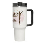 Elegant Watercolor Gymnastics Mom 40oz Tumbler with Handle and Straw - Magnolia Wild SC