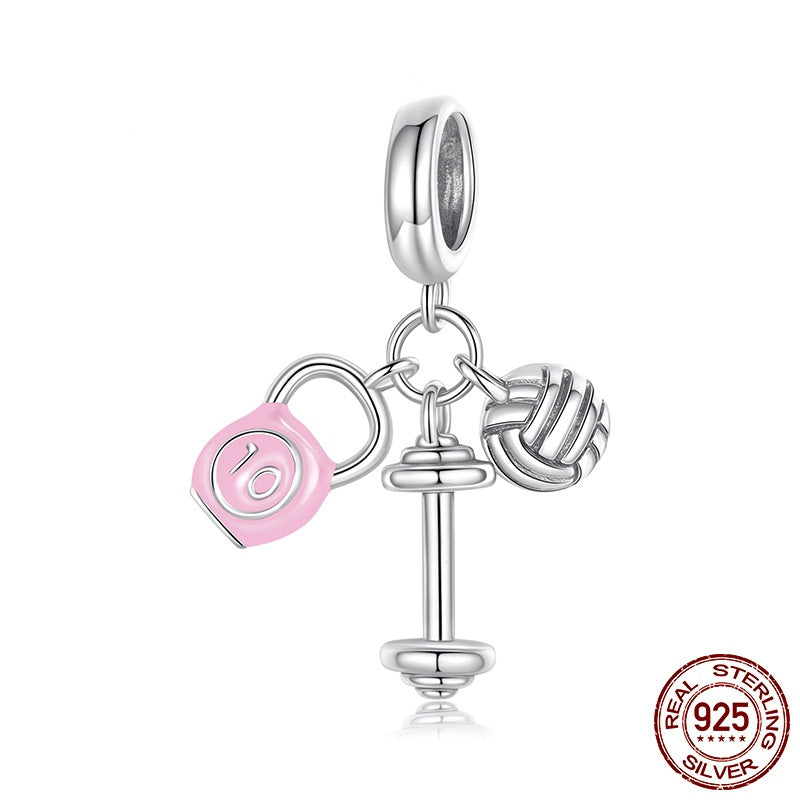 Sterling Silver Sports Bead – Volleyball & Fitness Pendant Charm - Magnolia Wild SC