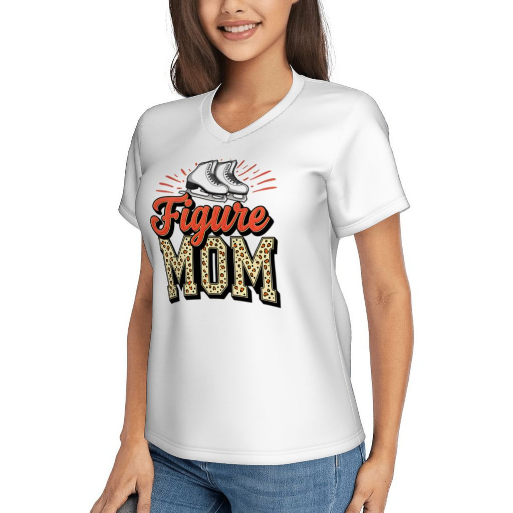 Figure Skating Women's V-Neck Short-Sleeve T-Shirt - Magnolia Wild SC