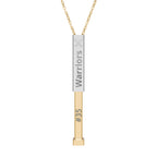 Custom Baseball/Softball Sliding Bar Necklace, Engraved Name & Number