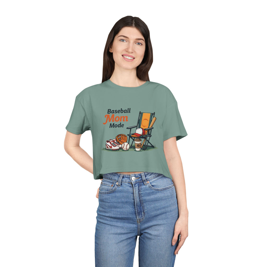 Baseball Mom Mode Crop Tee - Magnolia Wild SC