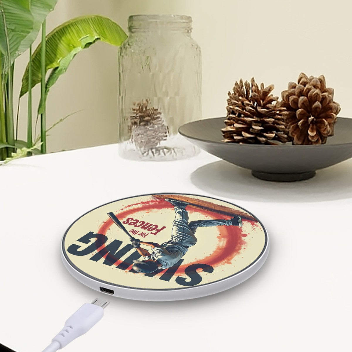 “Swing for the Fences” Baseball Wireless Charging Pad - Magnolia Wild SC