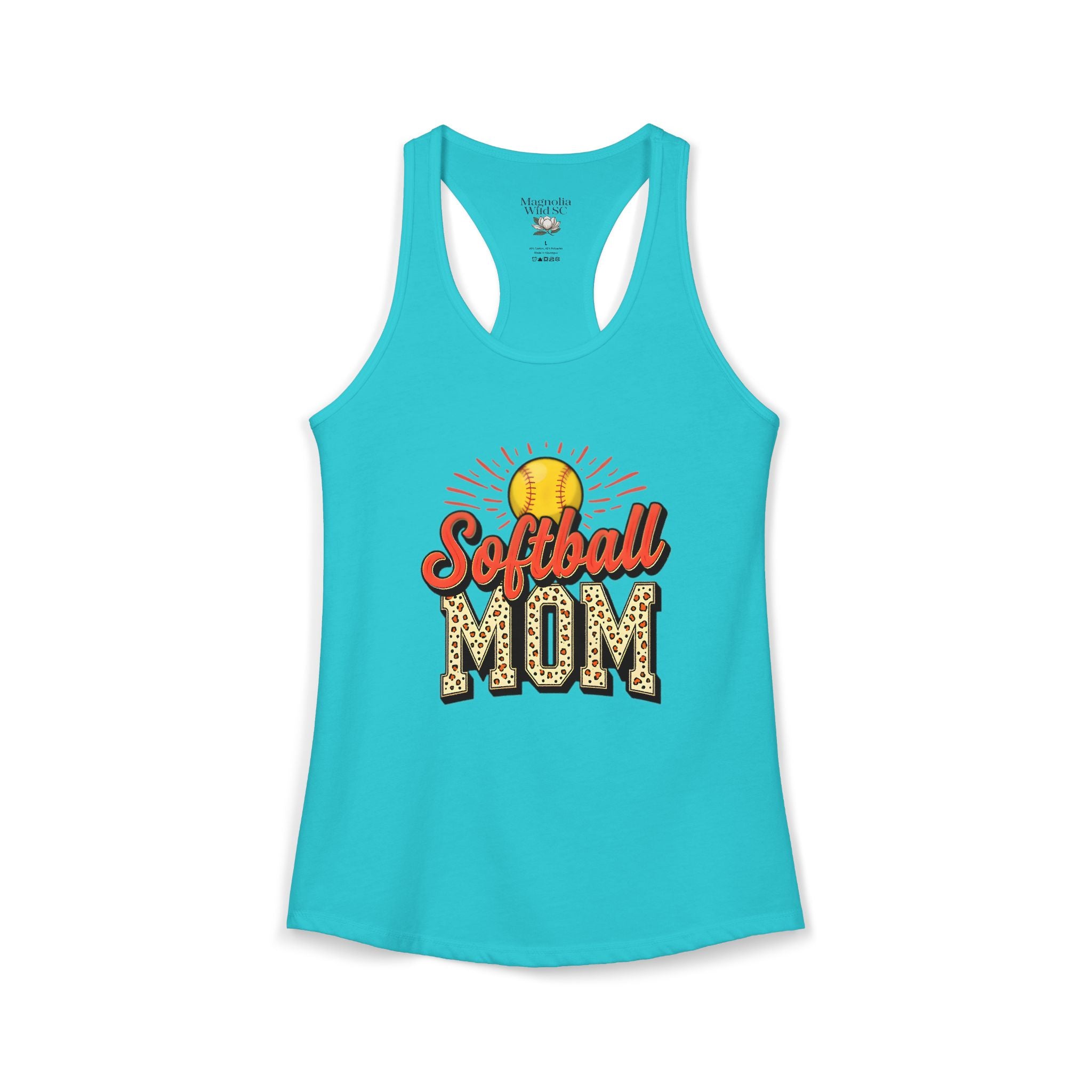 Softball Mom Racerback Tank – Personalized Name & Number Option - Magnolia Wild SC
