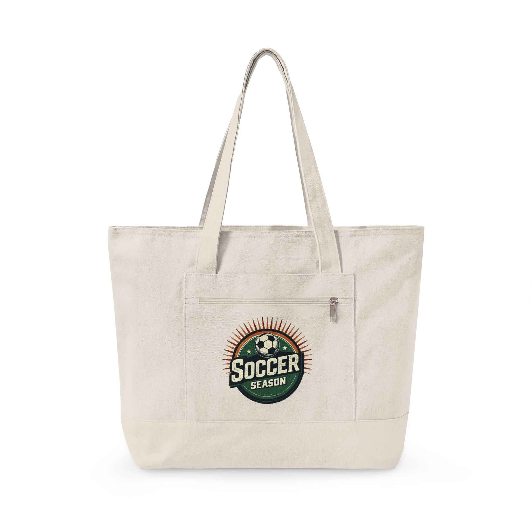 Personalized Kickoff Canvas Zippered Tote — Soccer Fans & Parents