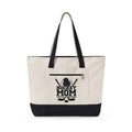 Personalized Hockey Mom Canvas Tote — Messy Bun, Big Energy, Full Gear