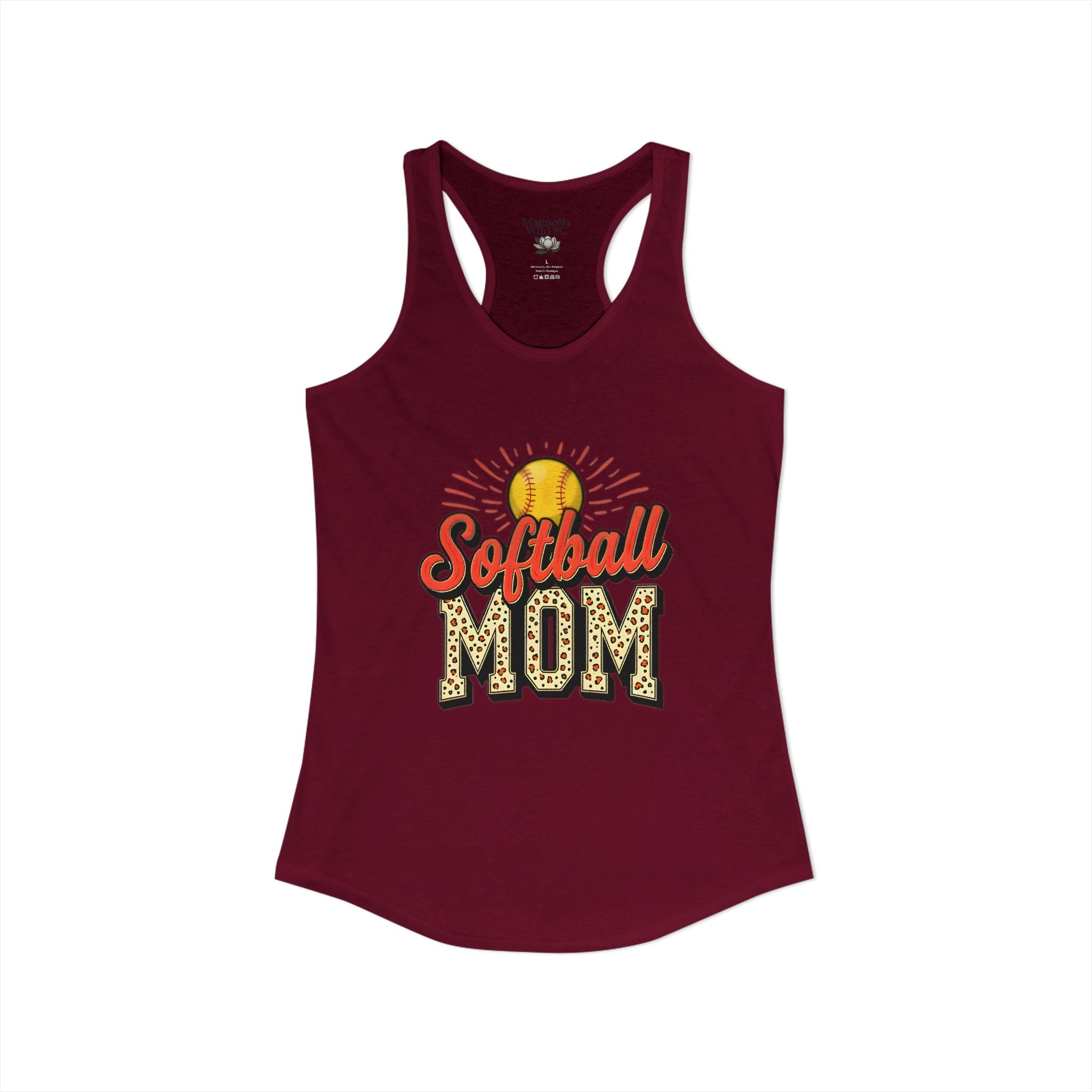 Softball Mom Racerback Tank – Personalized Name & Number Option - Magnolia Wild SC