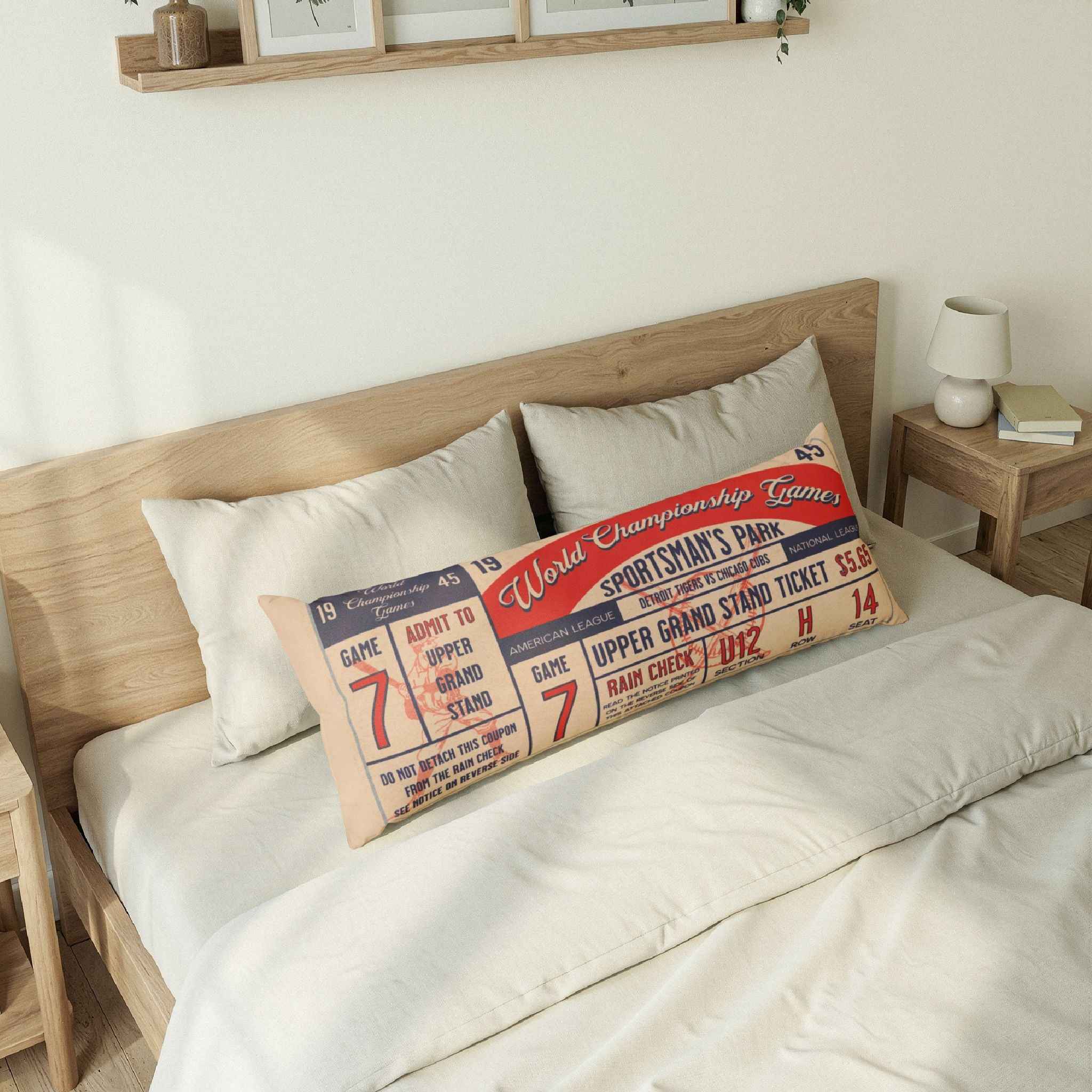 Baseball Championship Game 7 Ticket Body Pillow | Custom Year, Teams, Game Number
