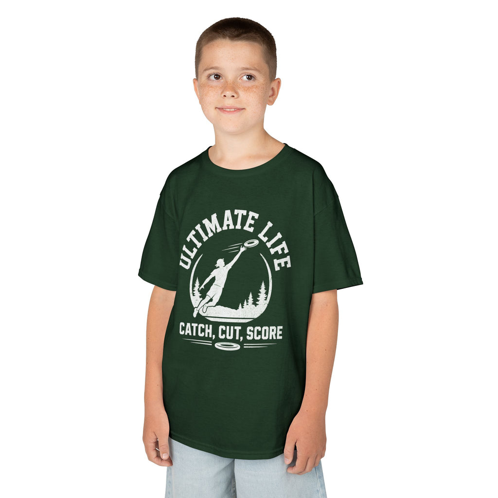 Ultimate Life Kids Tee — “Catch, Cut, Score” Ultimate Frisbee Youth Shirt - Magnolia Wild SC