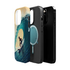 Surfer Riding a Wave iPhone Case — Magnetic Impact-Resistant - Magnolia Wild SC