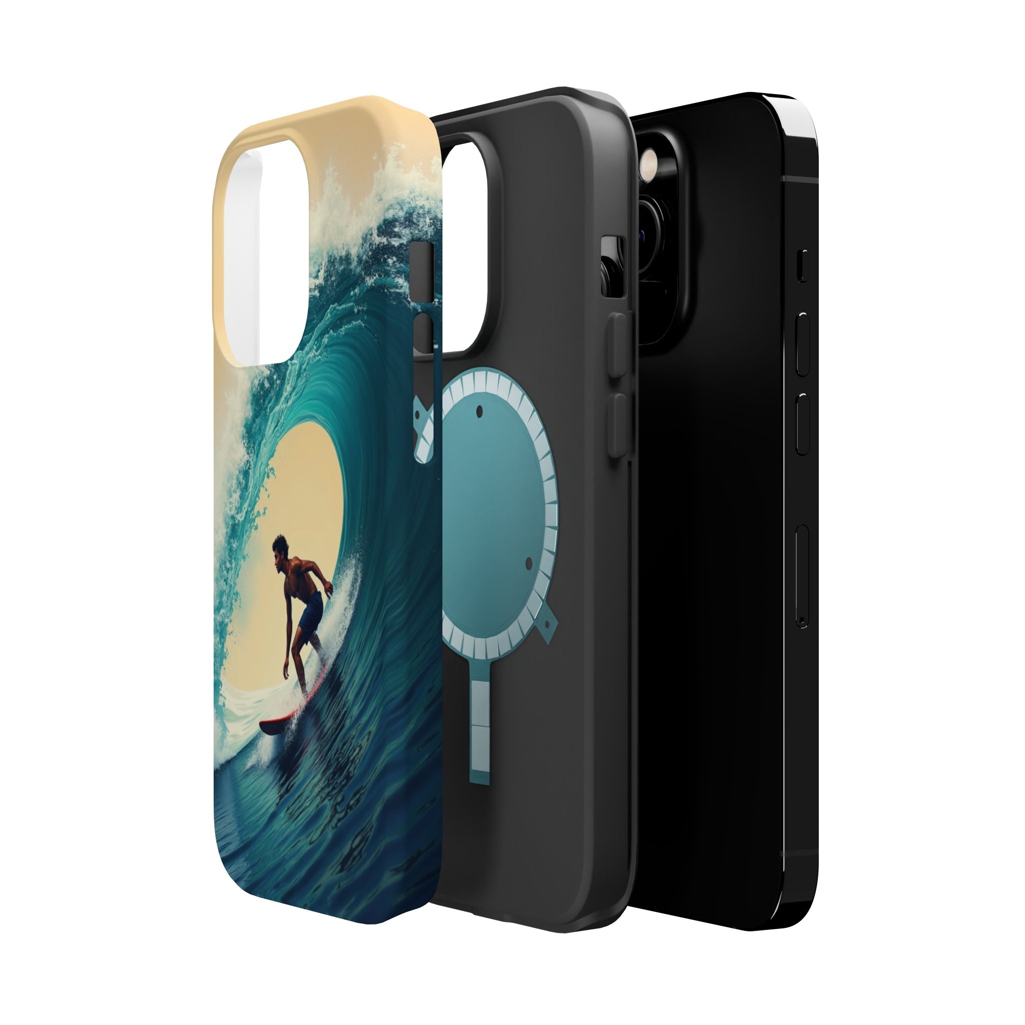 Surfer Riding a Wave iPhone Case — Magnetic Impact-Resistant - Magnolia Wild SC