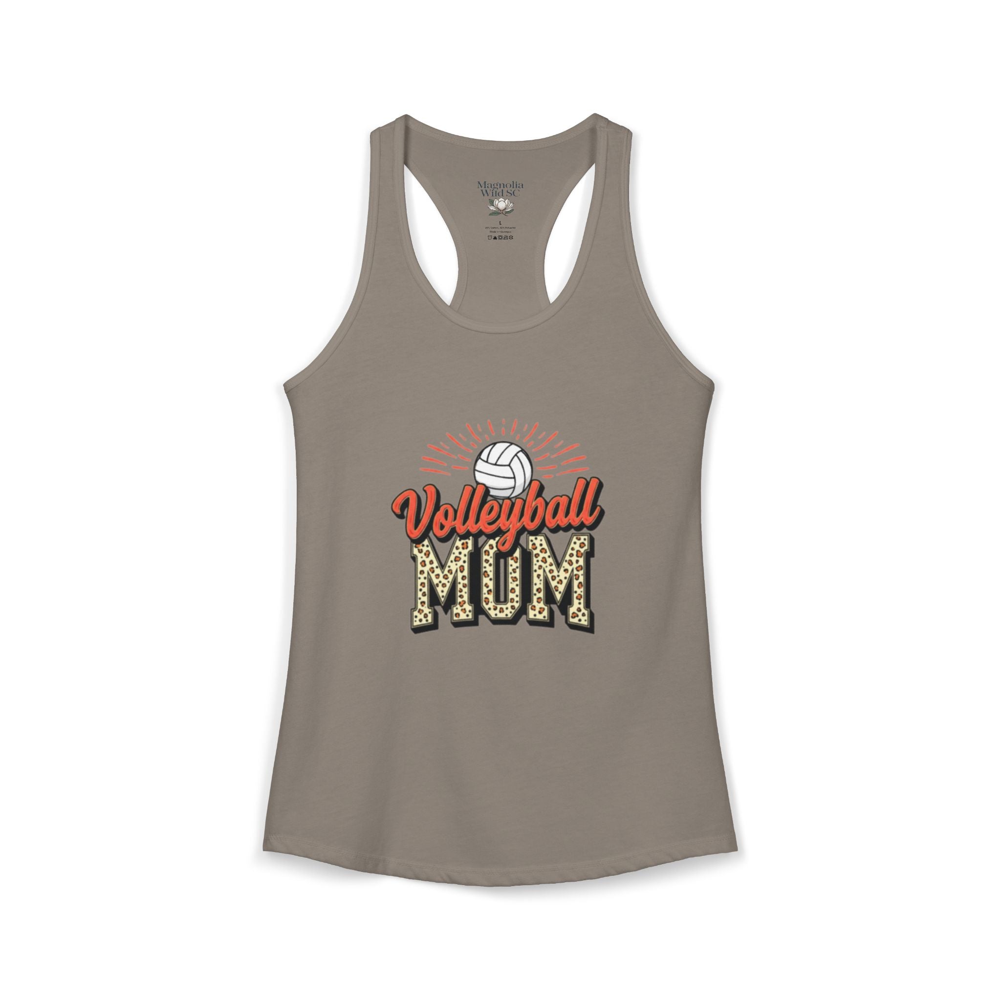 Volleyball Mom Racerback Tank – Personalized Name & Number Option | Lightweight Women’s Volleyball Tank Top - Magnolia Wild SC