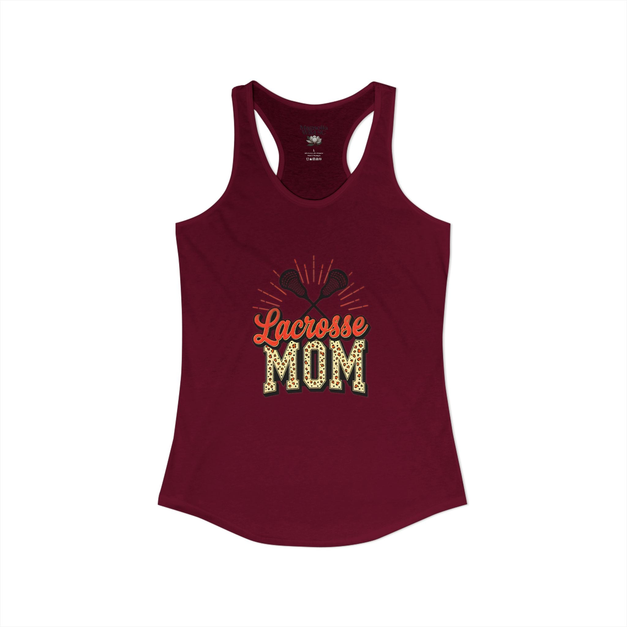 Lacrosse Mom Racerback Tank – Personalized Name & Number Option - Magnolia Wild SC