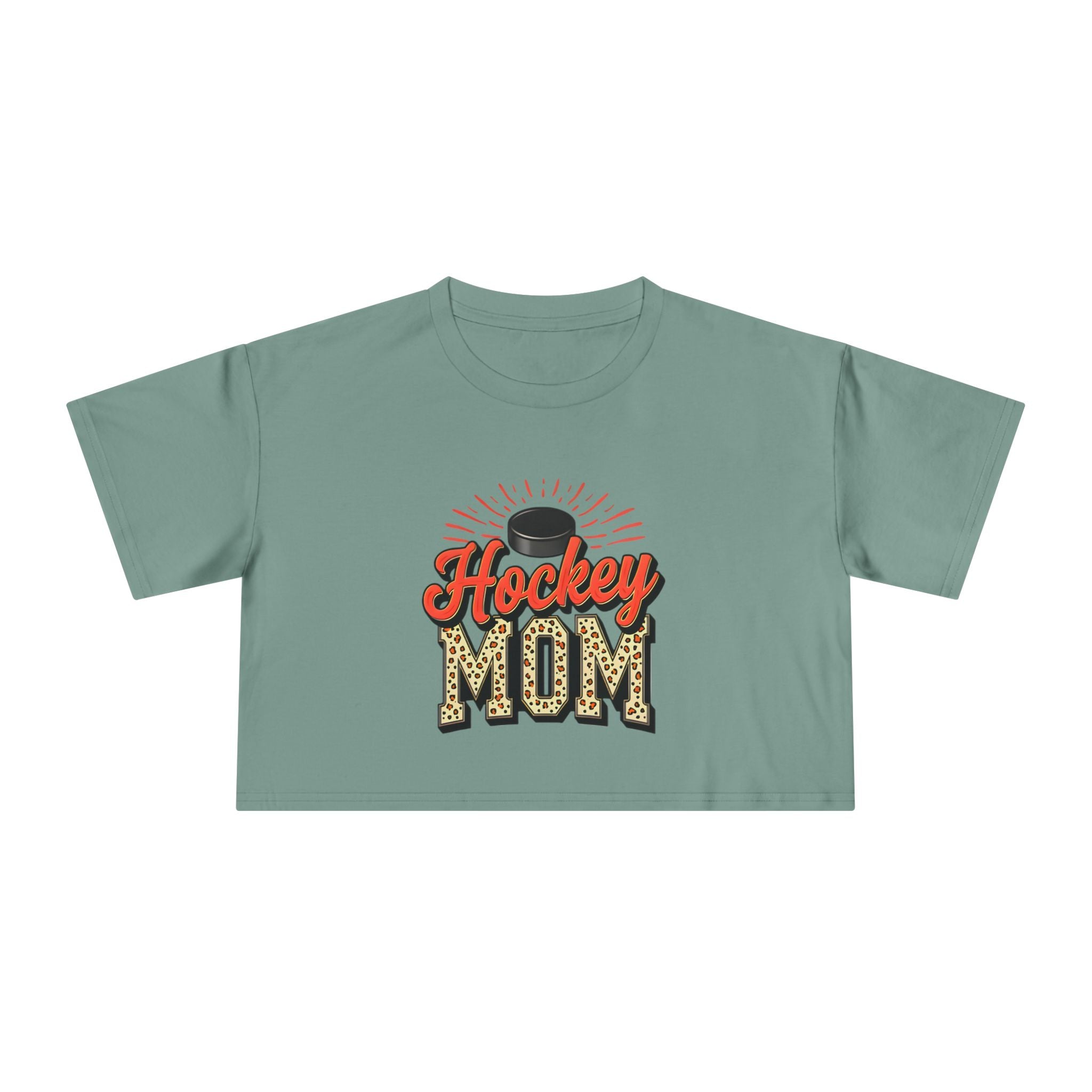 Hockey Mom Cheetah Print Women's Crop Tee - Magnolia Wild SC