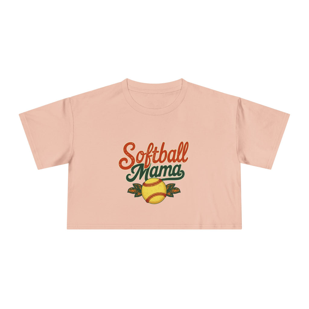 Softball Mama Crop Tee | Retro Softball Graphic, Mom Sports Top - Magnolia Wild SC