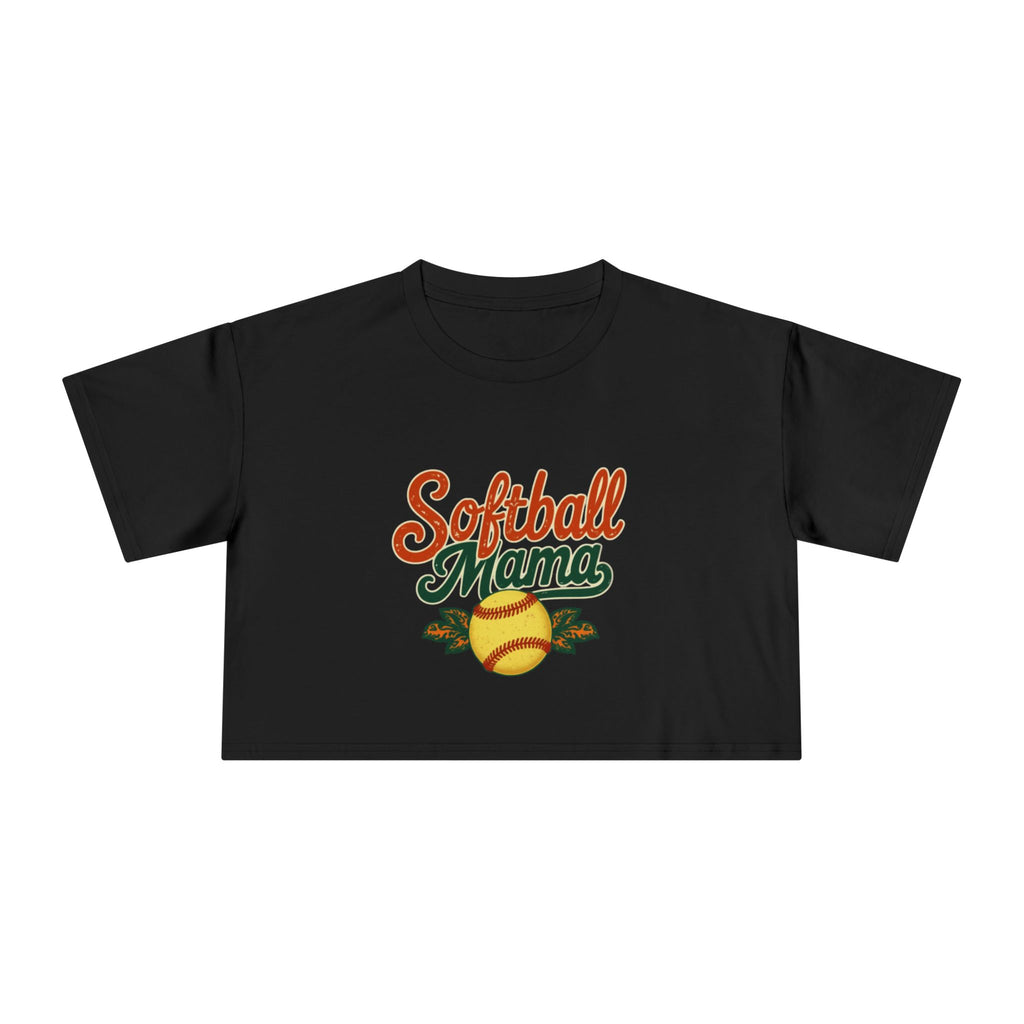 Softball Mama Crop Tee | Retro Softball Graphic, Mom Sports Top - Magnolia Wild SC