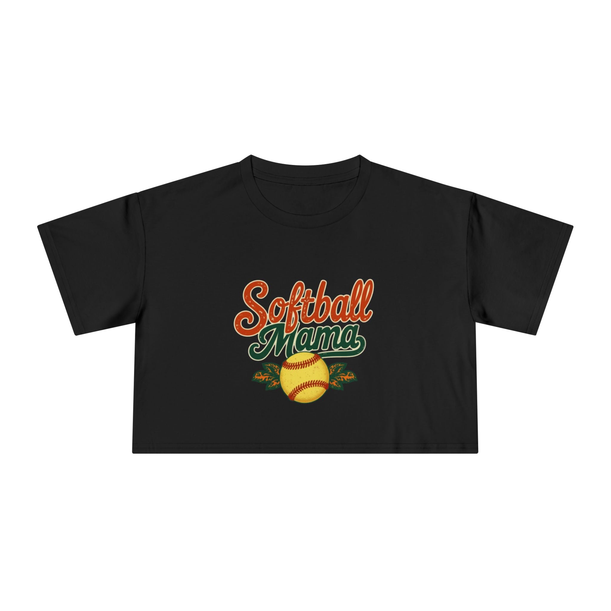 Softball Mama Crop Tee | Retro Softball Graphic, Mom Sports Top - Magnolia Wild SC