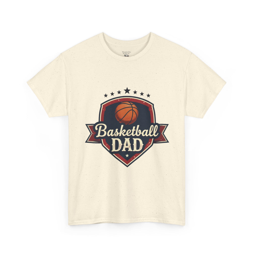 Retro Court Style: The Vintage Basketball Dad Shield Tee - Magnolia Wild SC