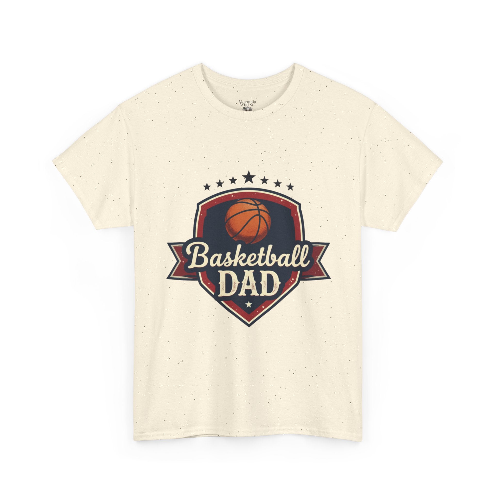 Retro Court Style: The Vintage Basketball Dad Shield Tee - Magnolia Wild SC