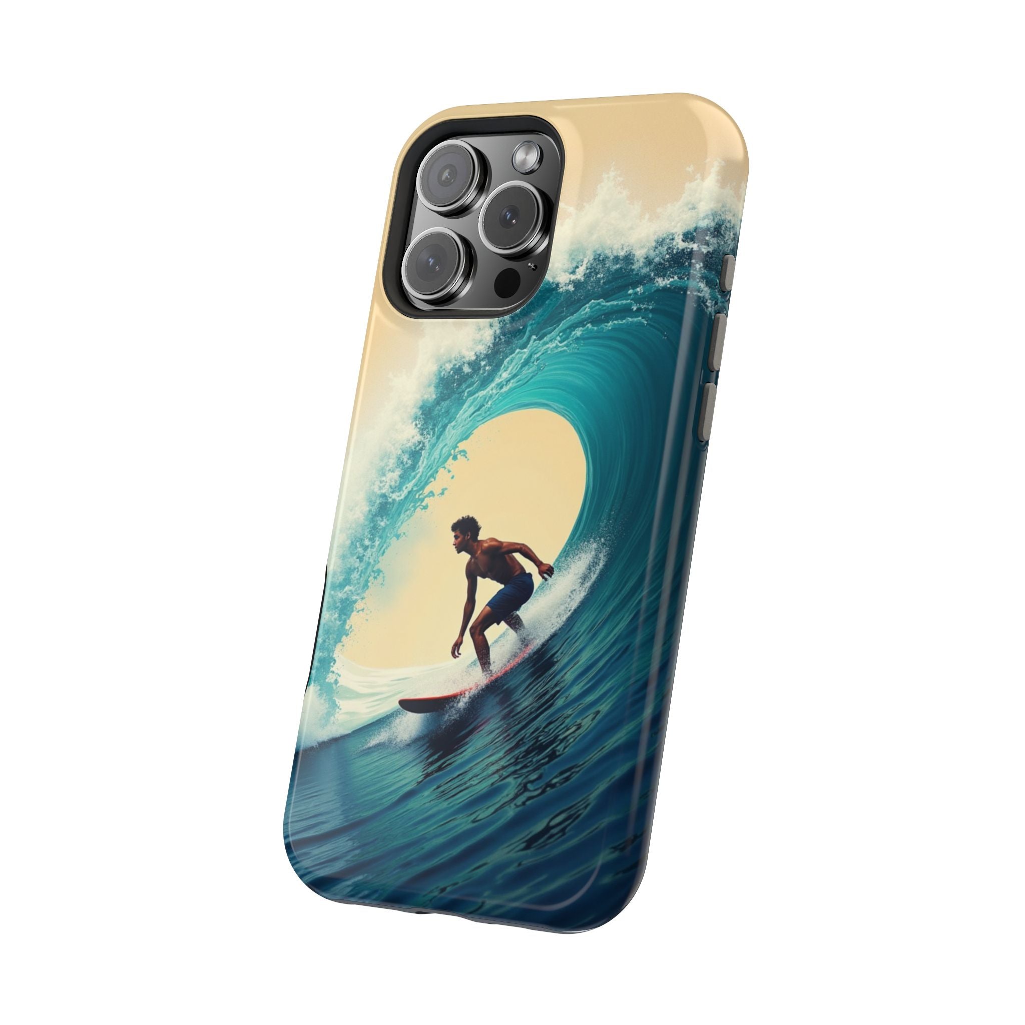Surfer Riding a Wave iPhone Case — Magnetic Impact-Resistant - Magnolia Wild SC