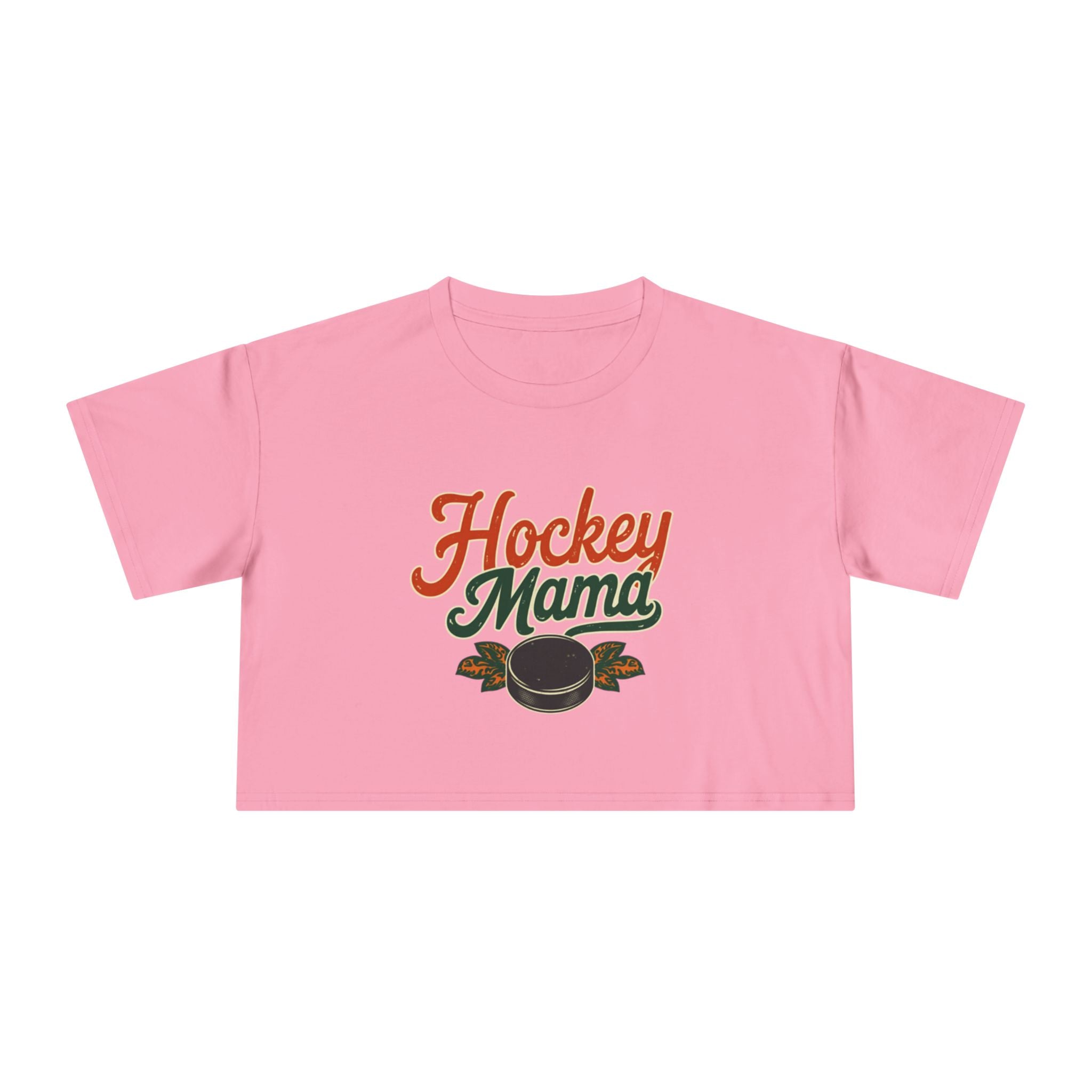 Hockey Mama Crop Tee | Retro Hockey Graphic, Mom Sports Top - Magnolia Wild SC