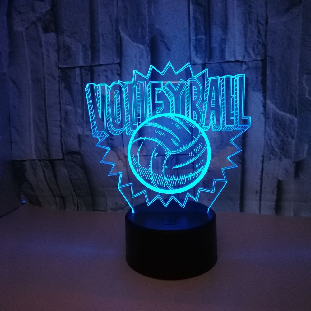 3D Volleyball Night Light Lamp – RGB Color Changing LED - Magnolia Wild SC