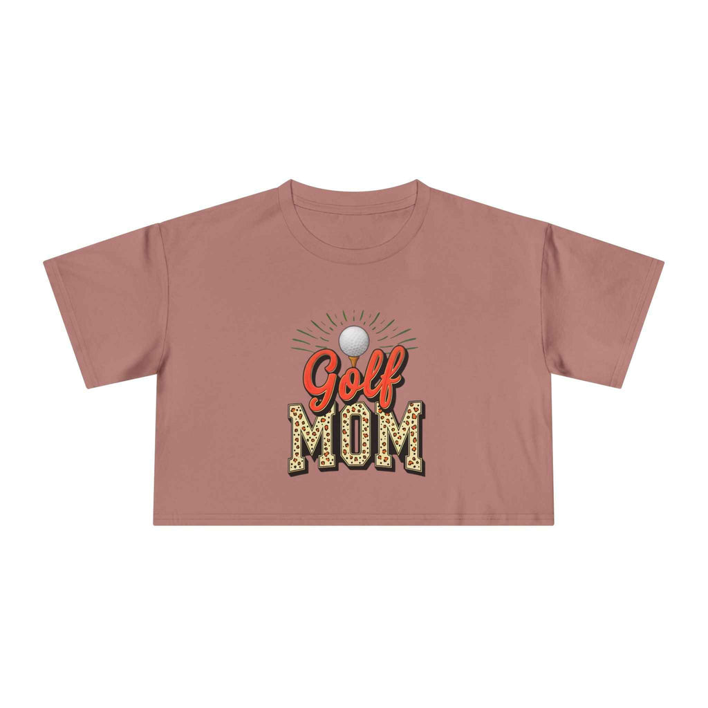 Golf Mom Cheetah Print Women's Crop Tee