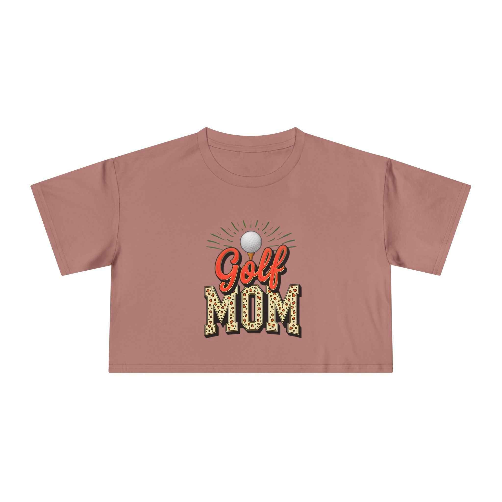 Golf Mom Cheetah Print Women's Crop Tee