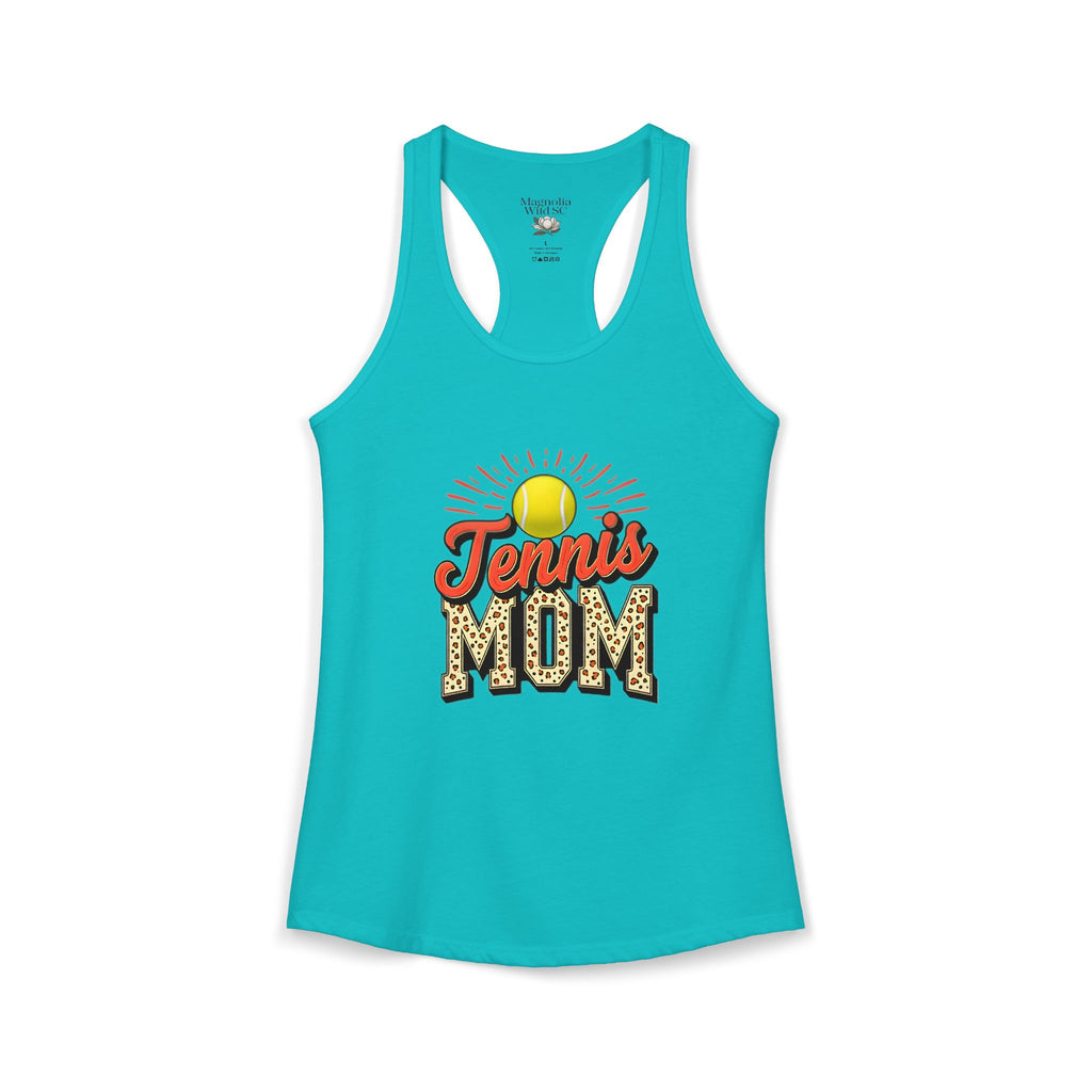 Mom Tennis Mom Racerback Tank – Personalized Name & Number Option | Lightweight Women’s Tennis Tank Top - Magnolia Wild SC