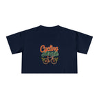 Cycling Mama Crop Tee — Retro Cycling Graphic - Magnolia Wild SC