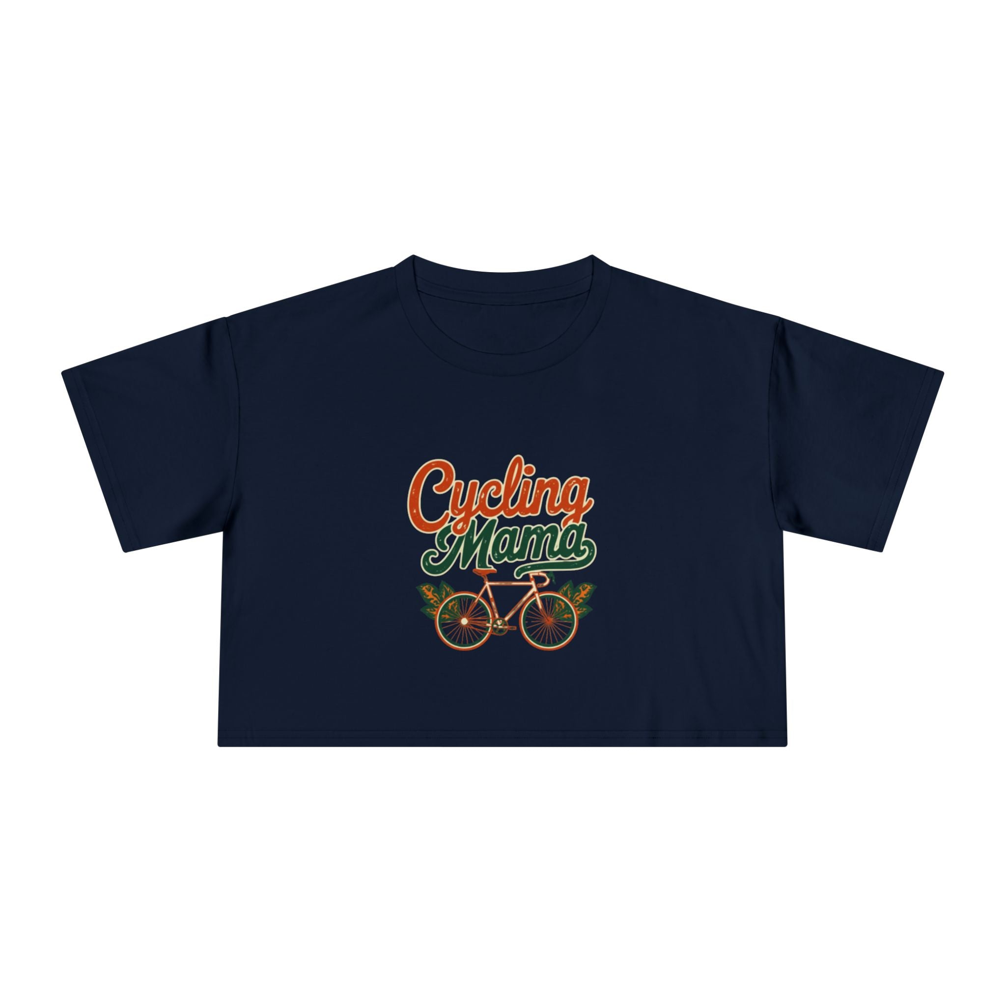 Cycling Mama Crop Tee — Retro Cycling Graphic - Magnolia Wild SC