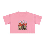 Figure Skating Mom Cheetah Print Women's Crop Tee