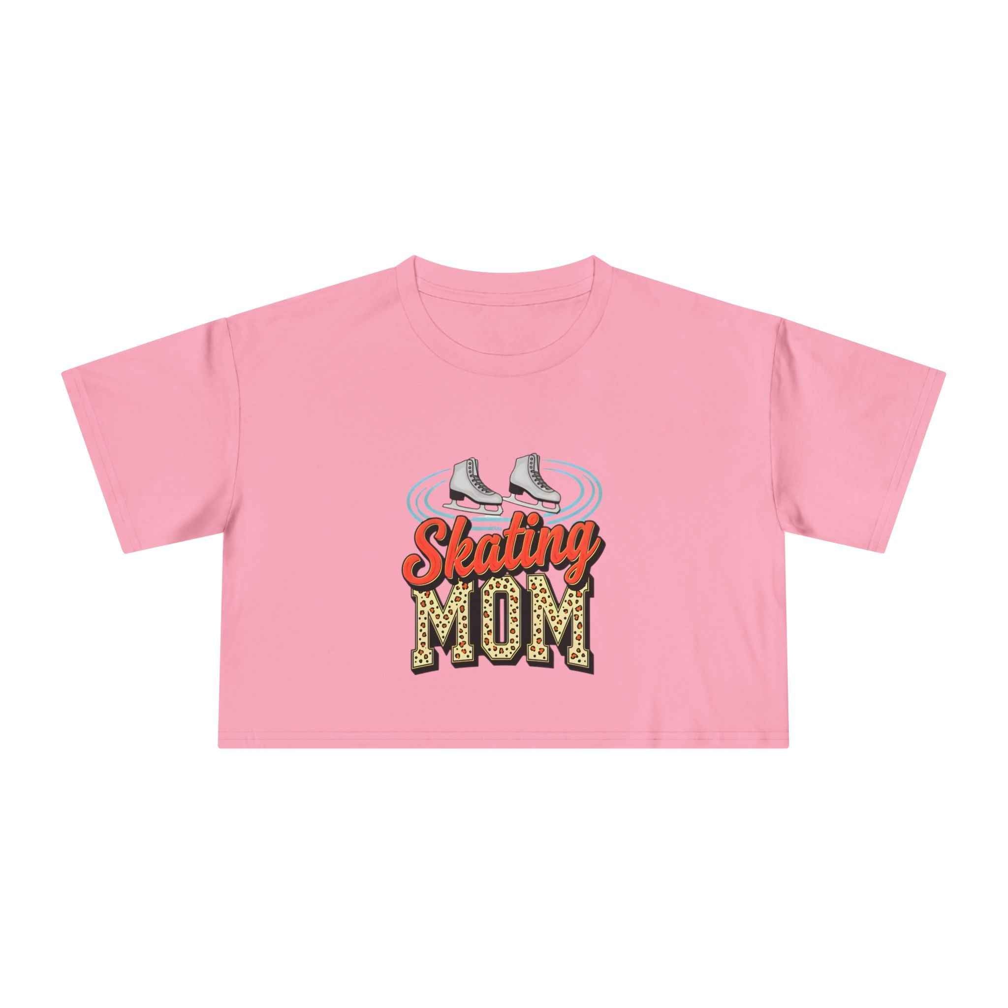 Figure Skating Mom Cheetah Print Women's Crop Tee