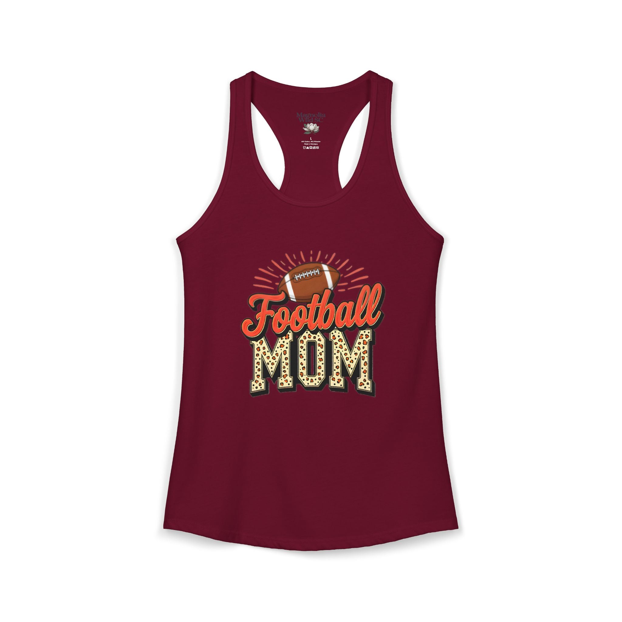 Football Mom Racerback Tank – Personalized Name & Number Option | Lightweight Women’s Football Tank Top - Magnolia Wild SC