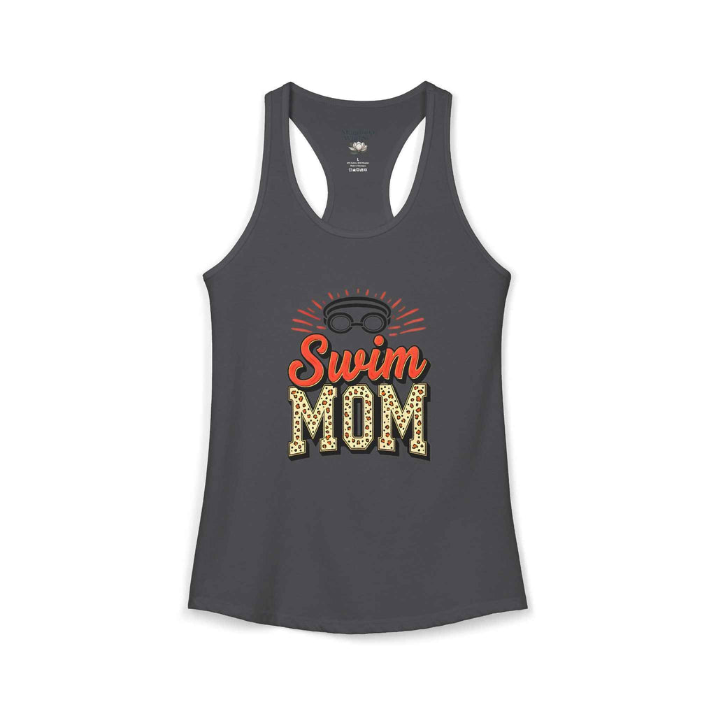 Swim Mom Racerback Tank – Personalized Name & Number Option