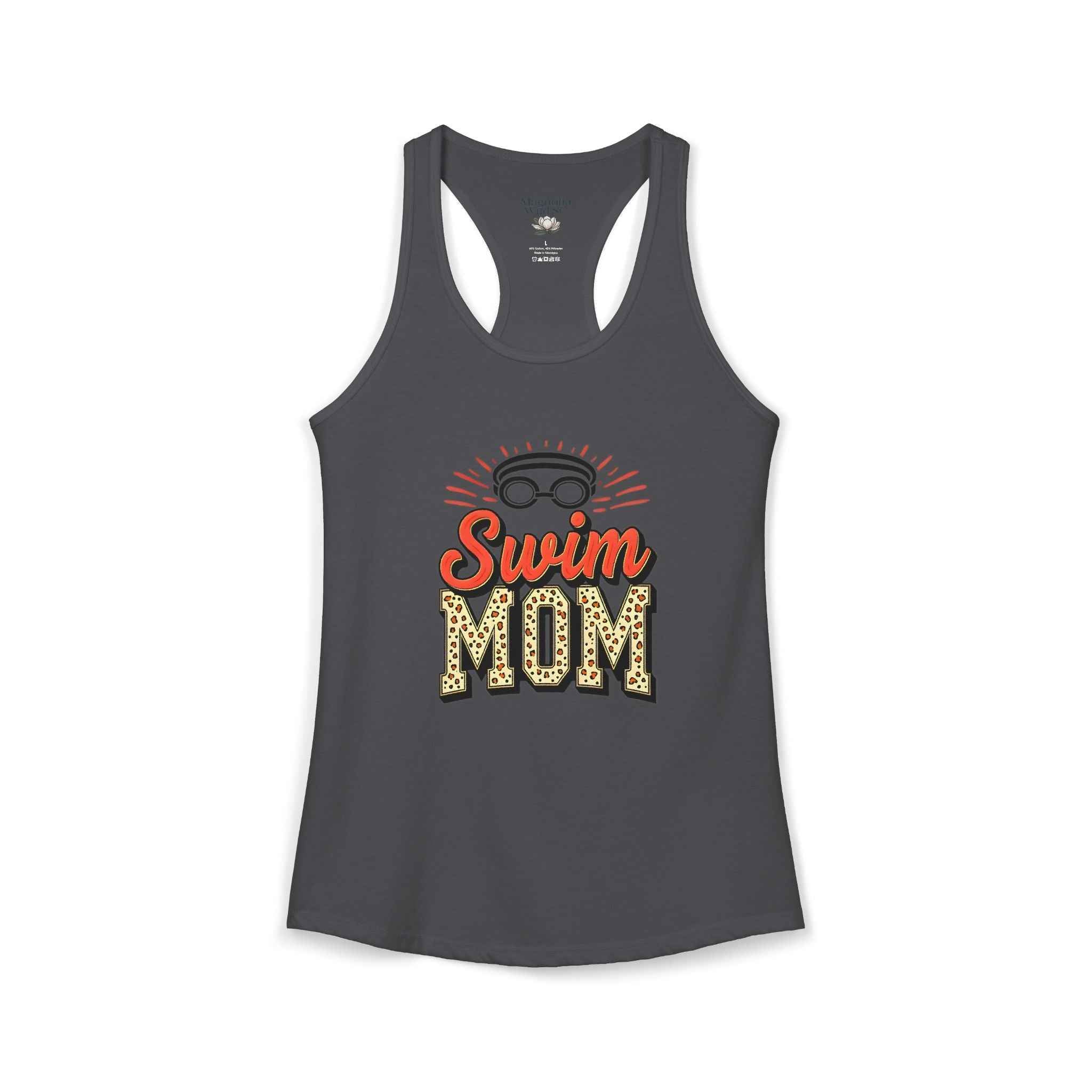 Swim Mom Racerback Tank – Personalized Name & Number Option