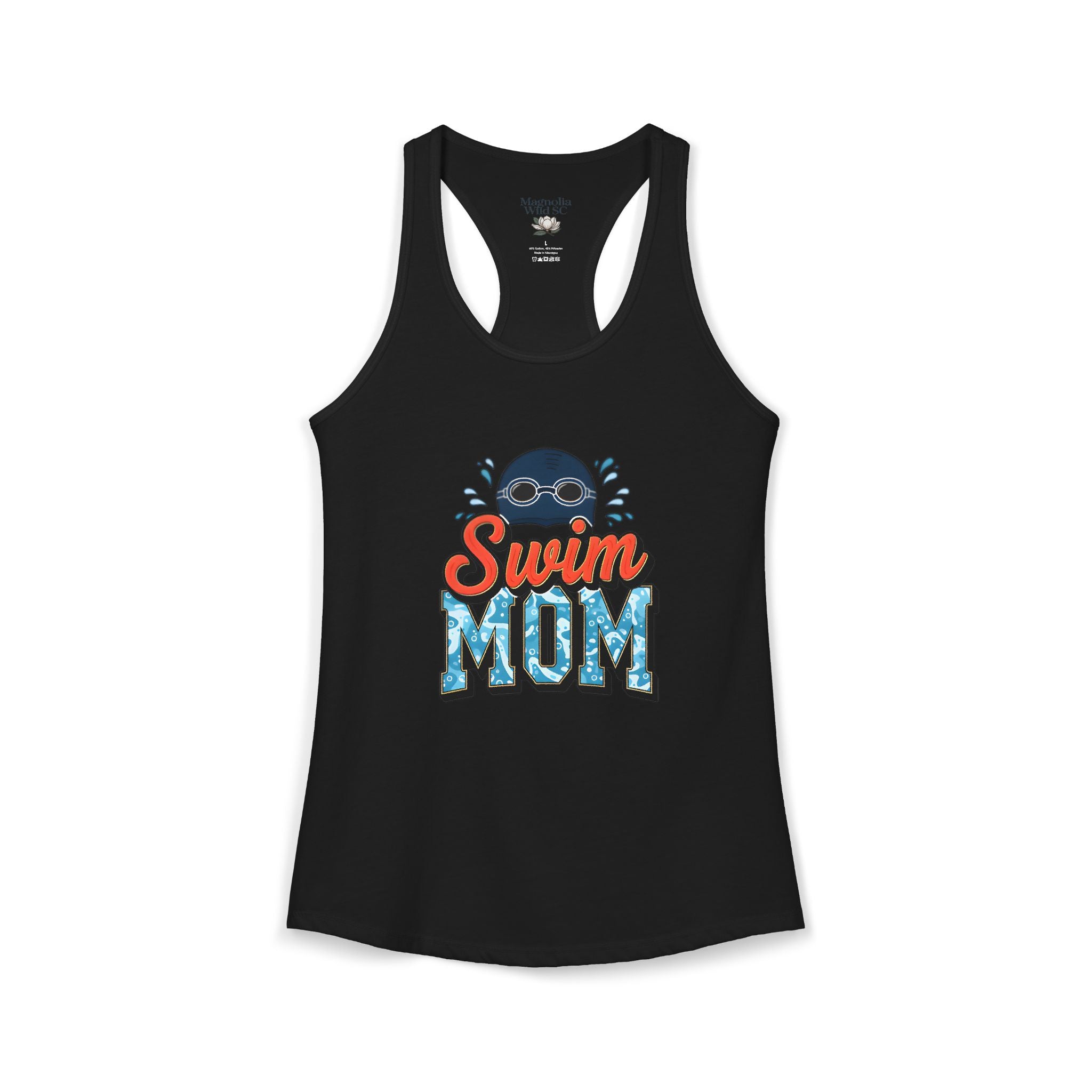 Swim Mom Racerback Tank – Personalized Name & Number Option | Lightweight Women’s Swim Tank Top - Magnolia Wild SC
