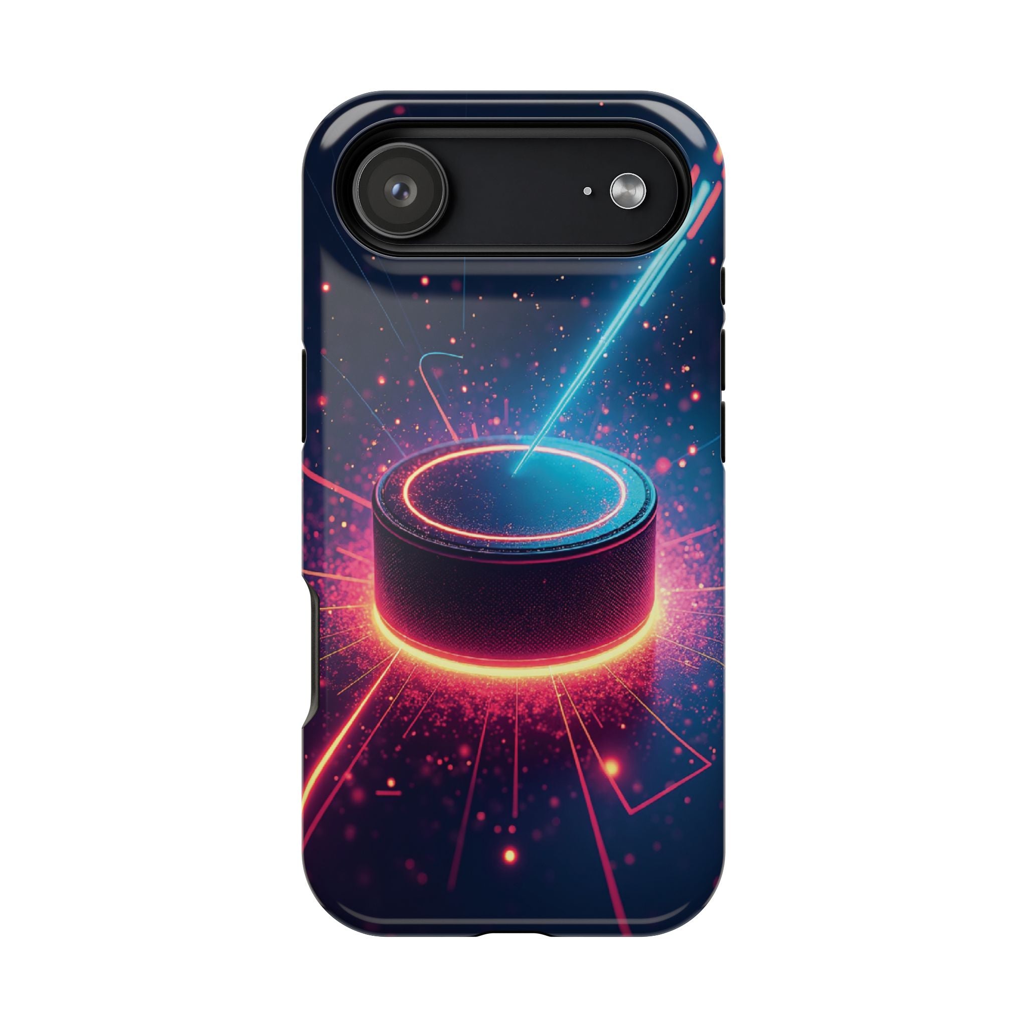 Neon Laser Hockey Puck Impact-Resistant Phone Case - Magnolia Wild SC