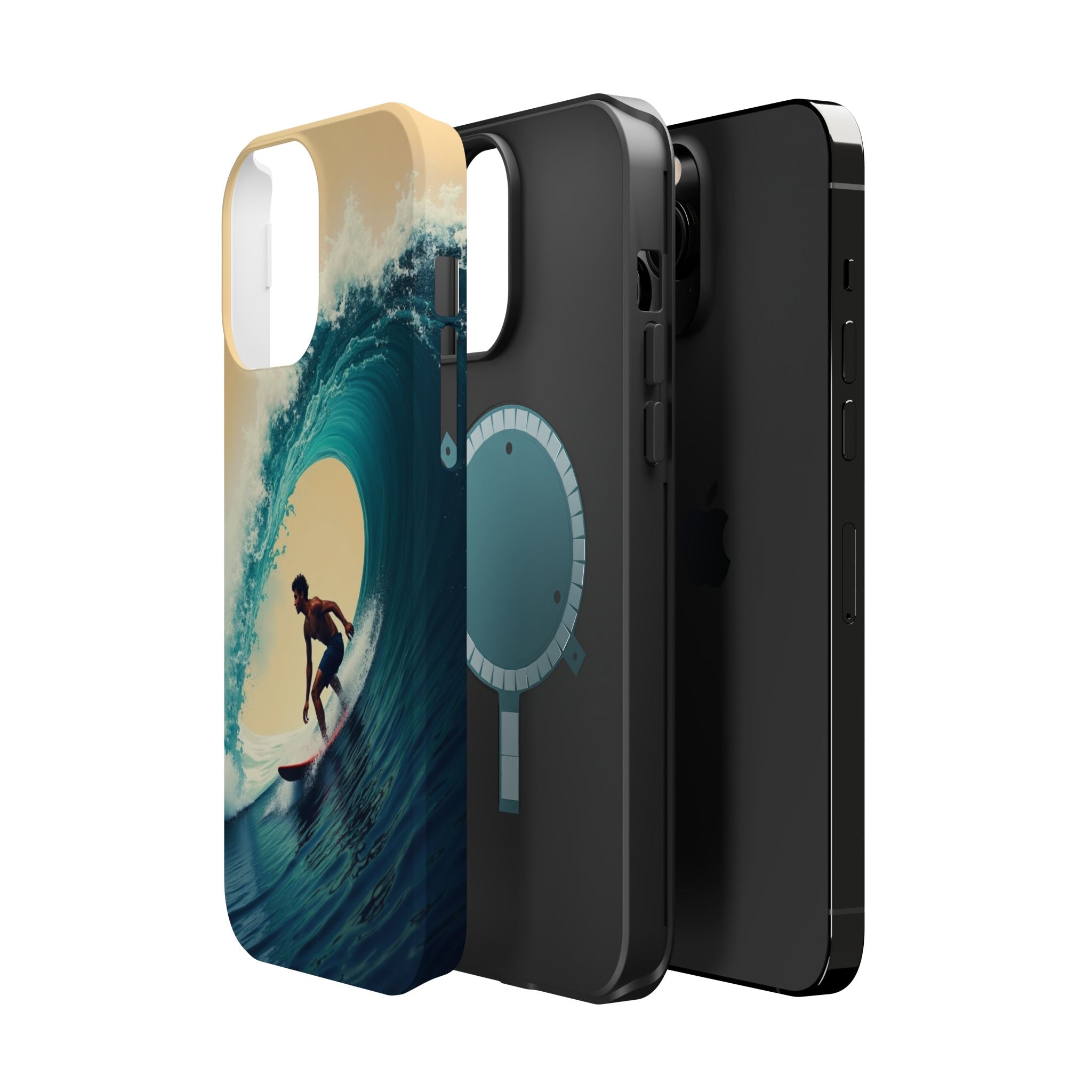 Surfer Riding a Wave iPhone Case — Magnetic Impact-Resistant - Magnolia Wild SC