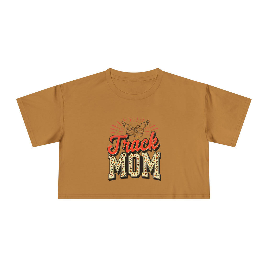 Track Mom Cheetah Print Women's Crop Tee - Magnolia Wild SC