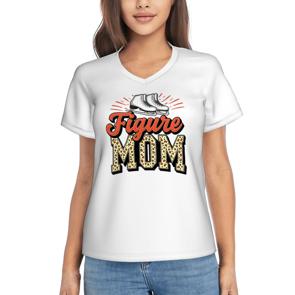 Figure Skating Women's V-Neck Short-Sleeve T-Shirt - Magnolia Wild SC