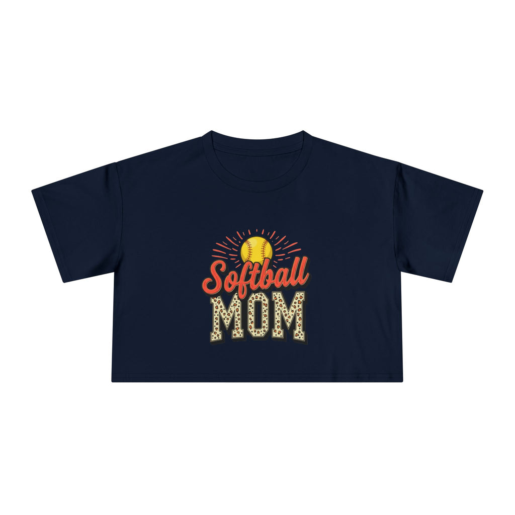 Softball Mom Cheetah Print Crop Tee for Women - Magnolia Wild SC