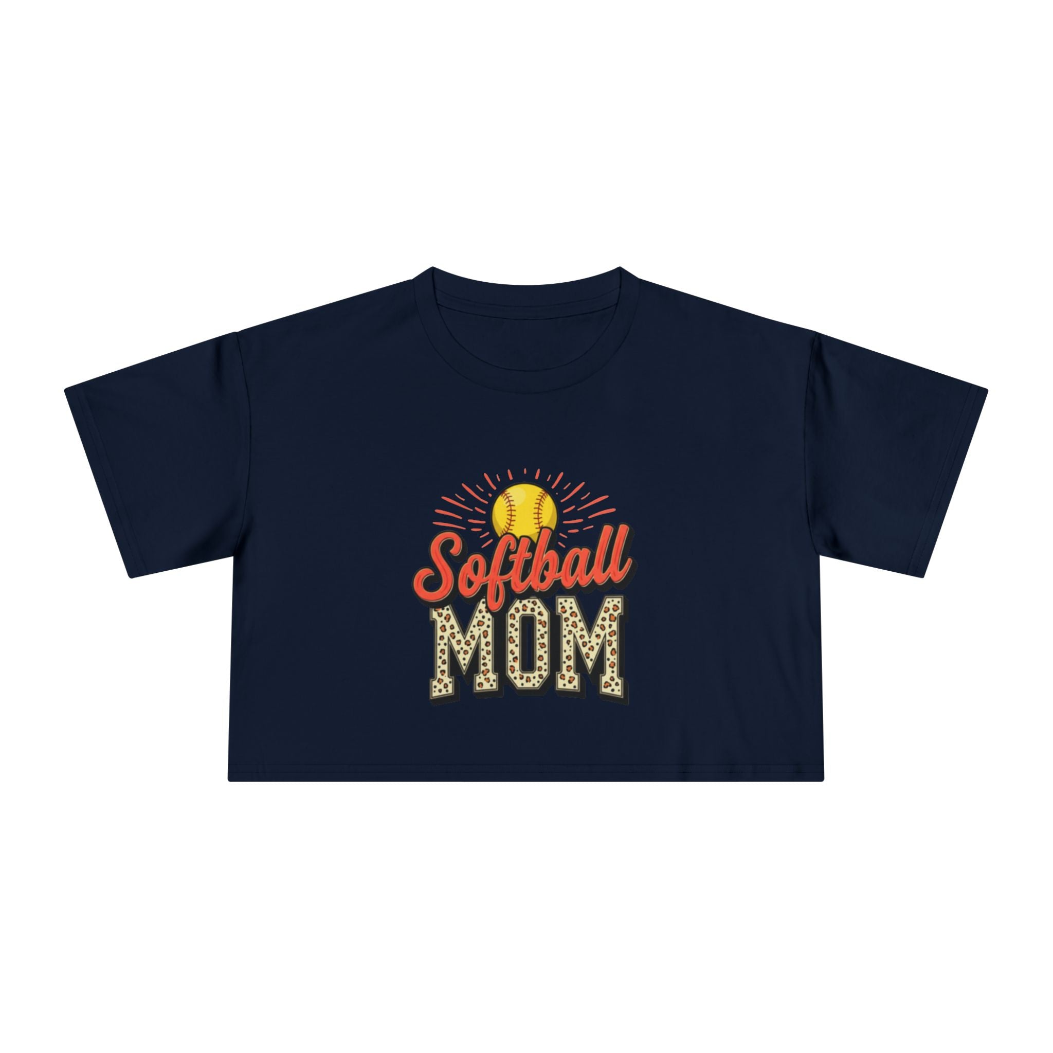 Softball Mom Cheetah Print Crop Tee for Women - Magnolia Wild SC